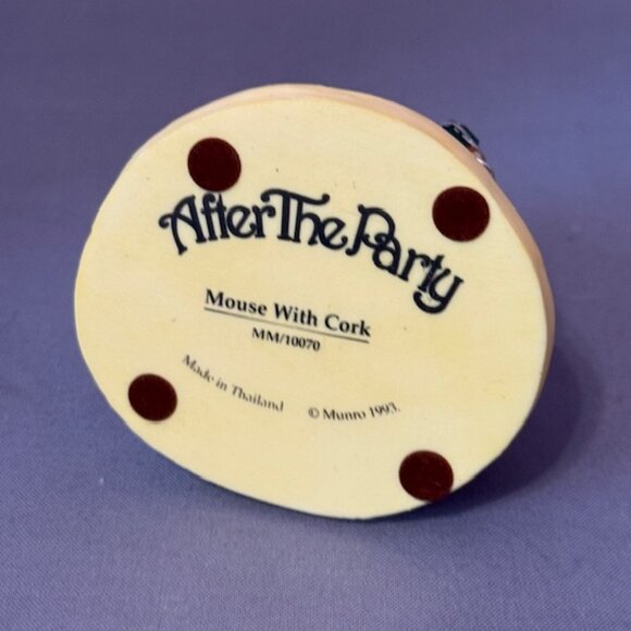 Vintage Mouse Figurine After The Party Mice Munro Anthropomorphic Wine Cork Gift - Picture 4 of 4
